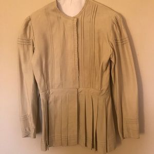 Ultra-Feminine Tailored Vintage Pleated Blouse
